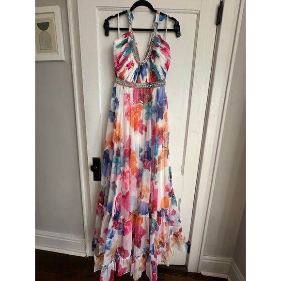 Mac Duggal 2219 Floral Gown NWT Size 4 – Beaded Straps Flawed - Picture 4 of 16